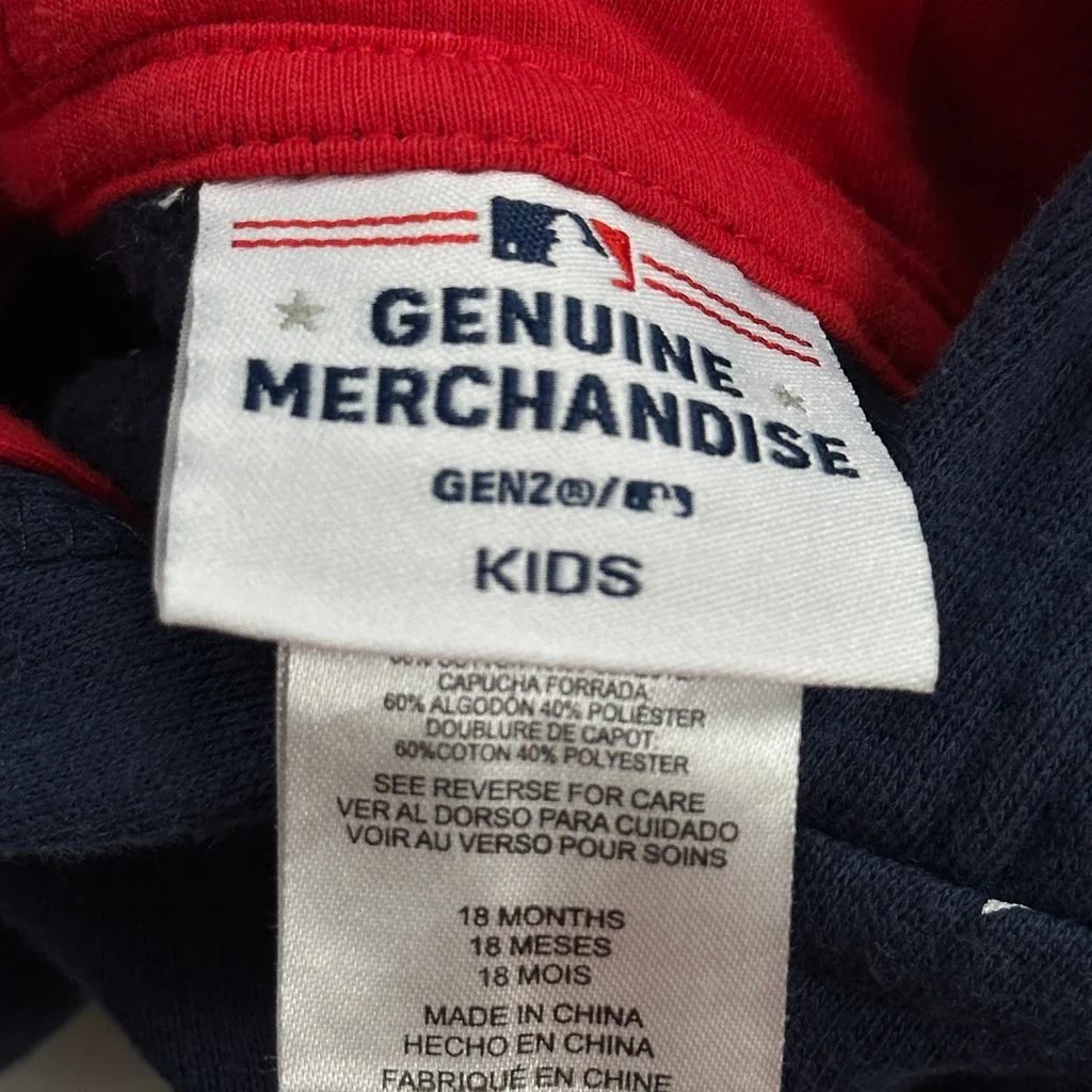Age 18 Months Mlb Boston Red Sox Hoodie - 3XS Navy Cotton Blend - Image 3