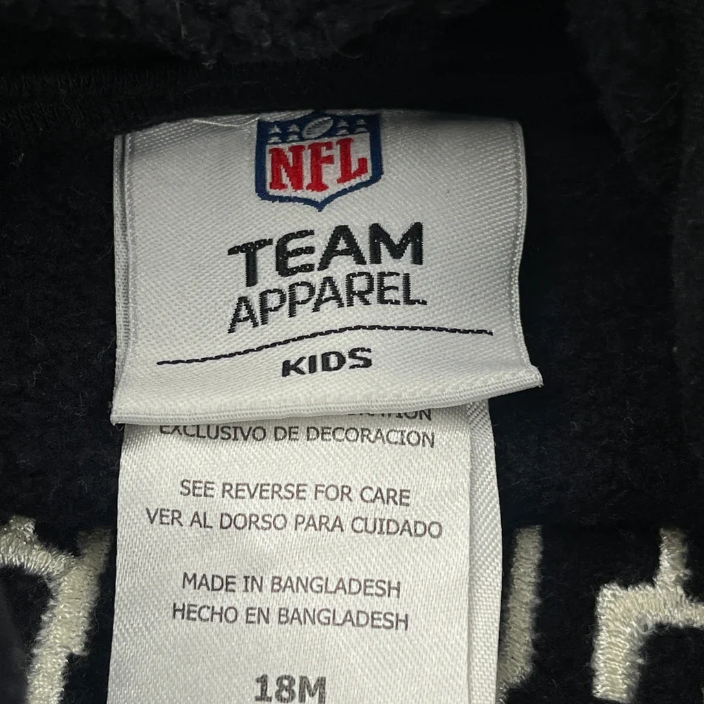 Age 18 Months Nfl Steelers Hoodie - 3XS Black Cotton - Image 3