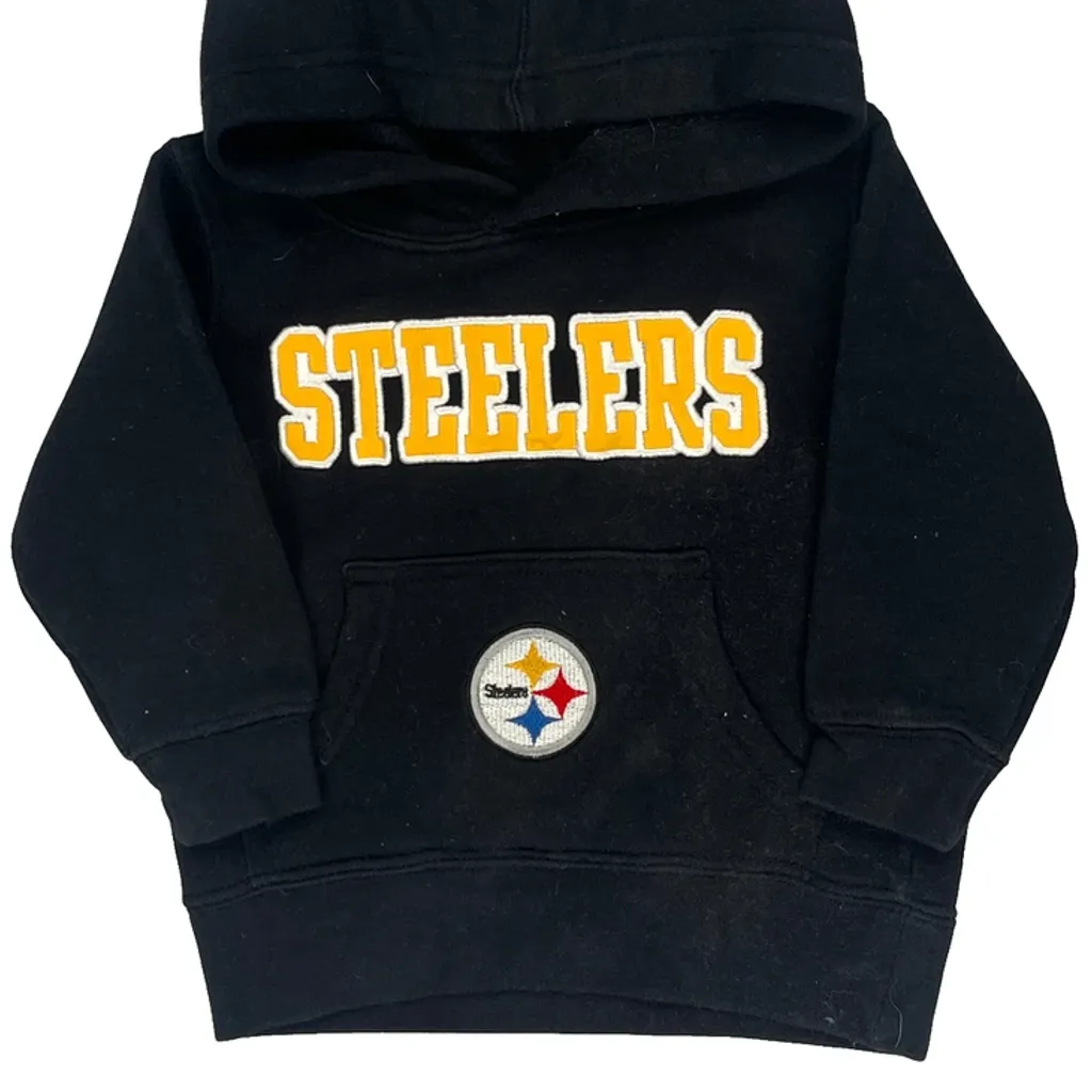 Age 18 Months Nfl Steelers Hoodie - 3XS Black Cotton - Image 4