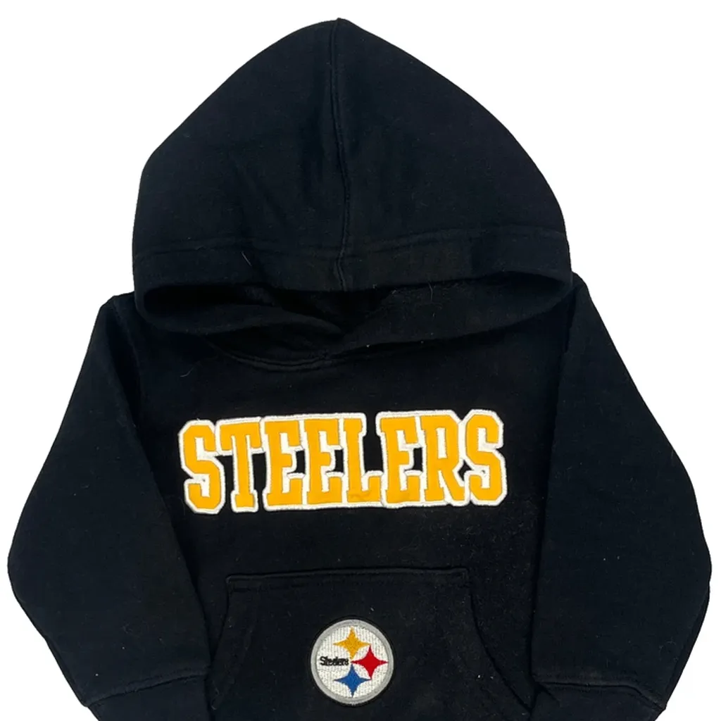 Age 18 Months Nfl Steelers Hoodie - 3XS Black Cotton - Image 5