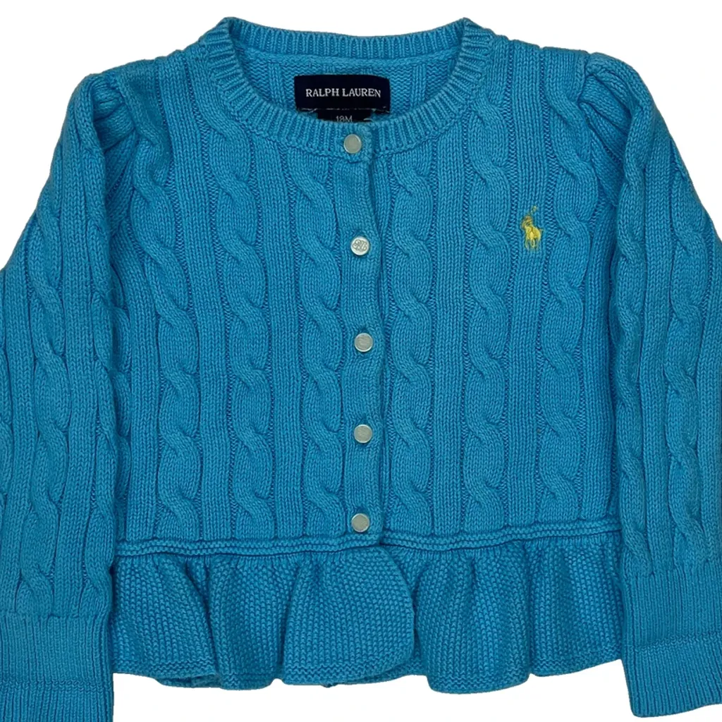 Age 18 Months Ralph Lauren Cardigan - 2XS Blue Cotton - Image 4