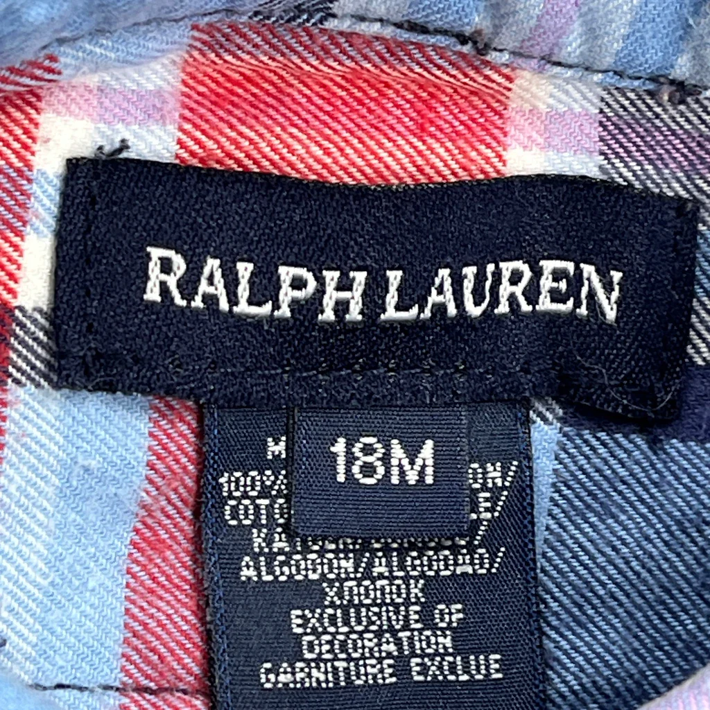Age 18 Months Ralph Lauren Checked Dress - 3XS Multicoloured Cotton - Image 3