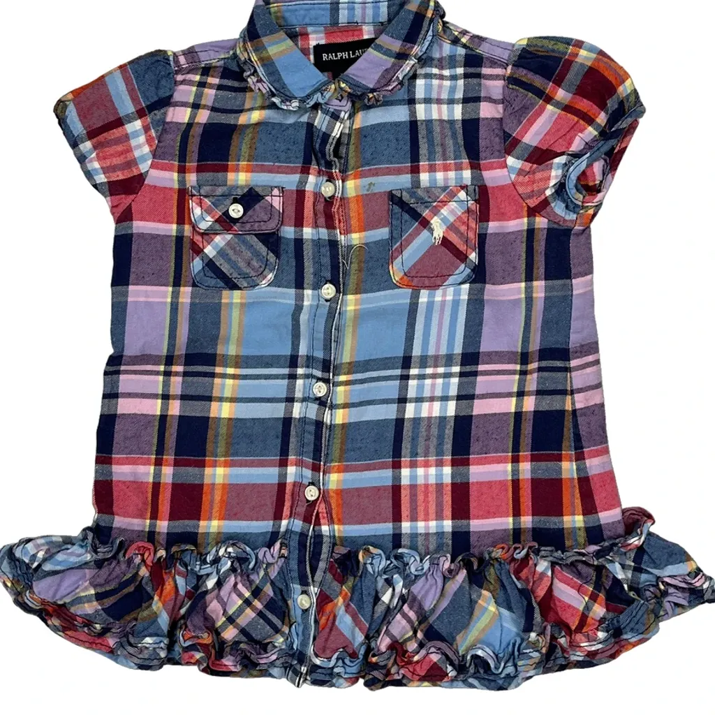 Age 18 Months Ralph Lauren Checked Dress - 3XS Multicoloured Cotton - Image 4