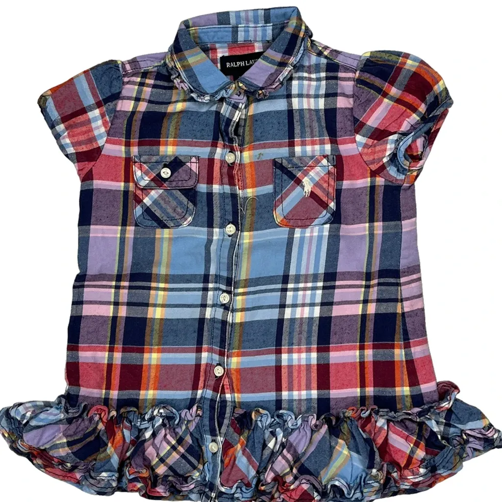 Age 18 Months Ralph Lauren Checked Dress - 3XS Multicoloured Cotton - Image 5