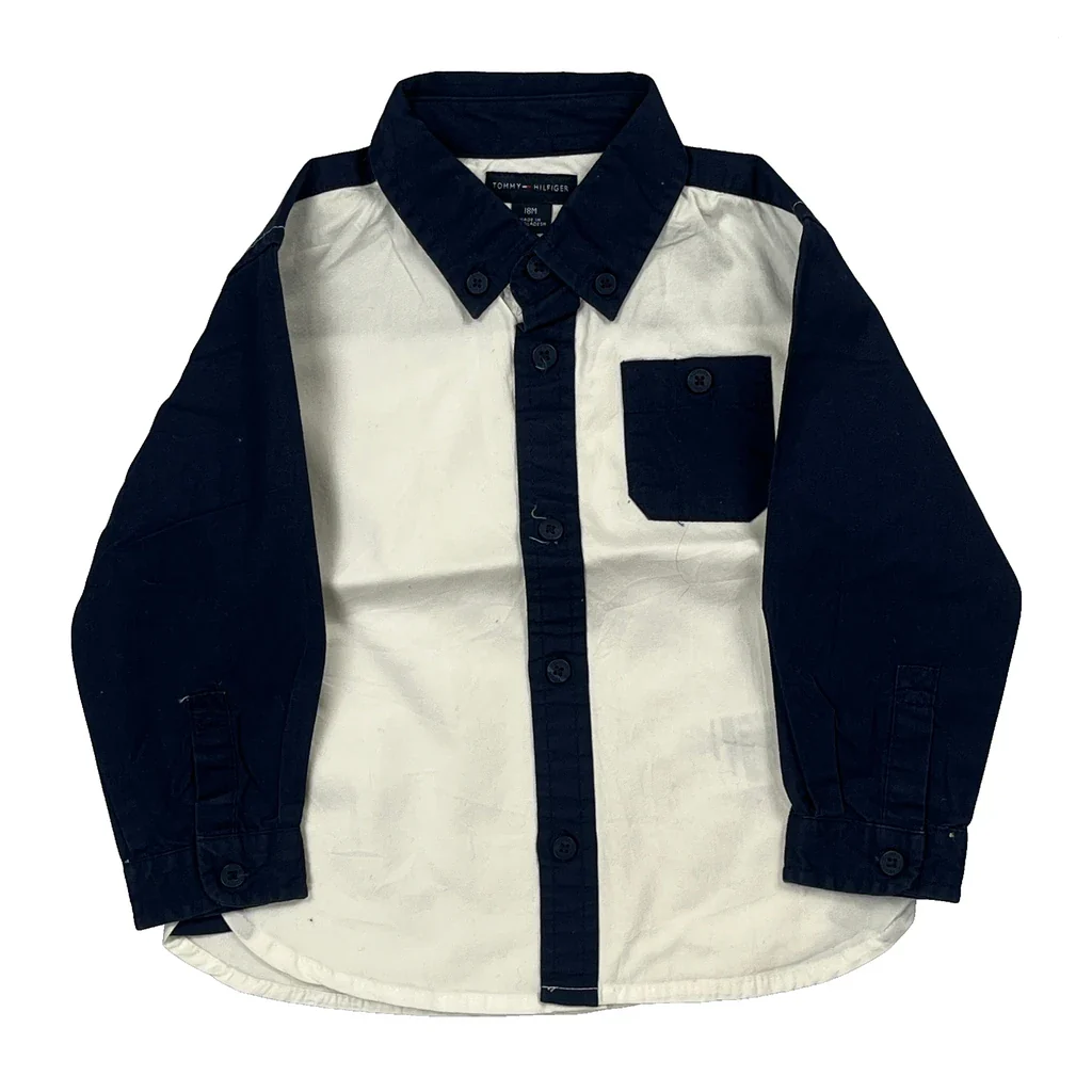 Age 18 Months Tommy Hilfiger Shirt - 3XS Navy Cotton