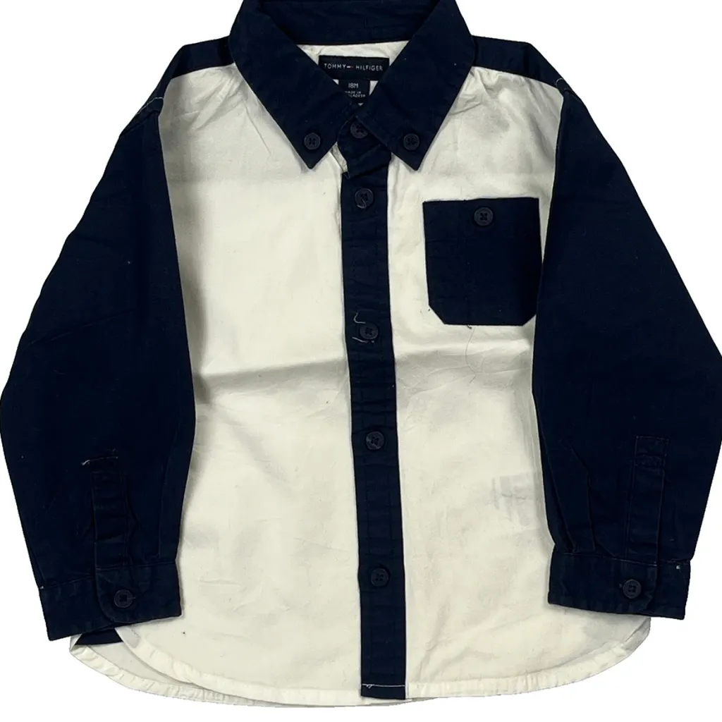 Age 18 Months Tommy Hilfiger Shirt - 3XS Navy Cotton - Image 5