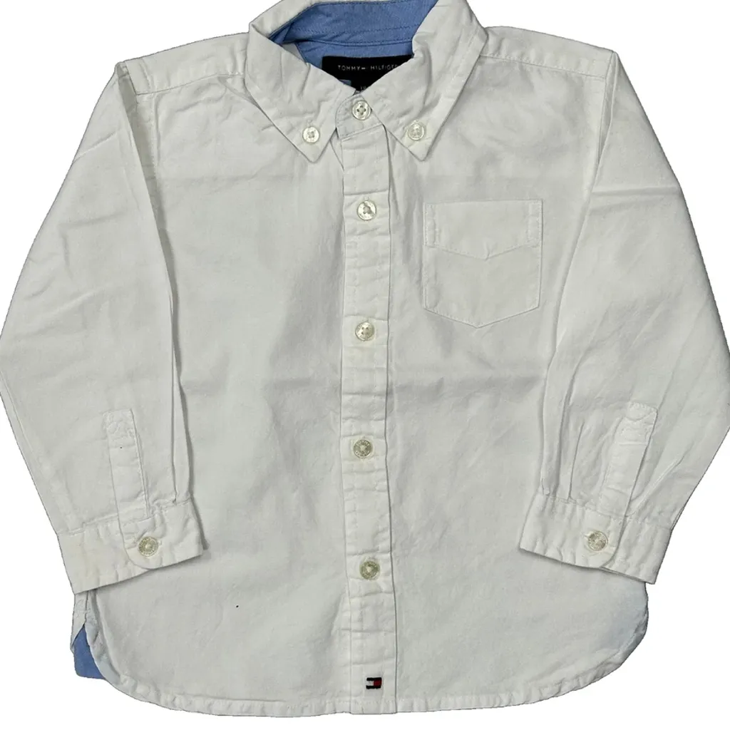 Age 18 Months Tommy Hilfiger Shirt - 2XS White Cotton - Image 4