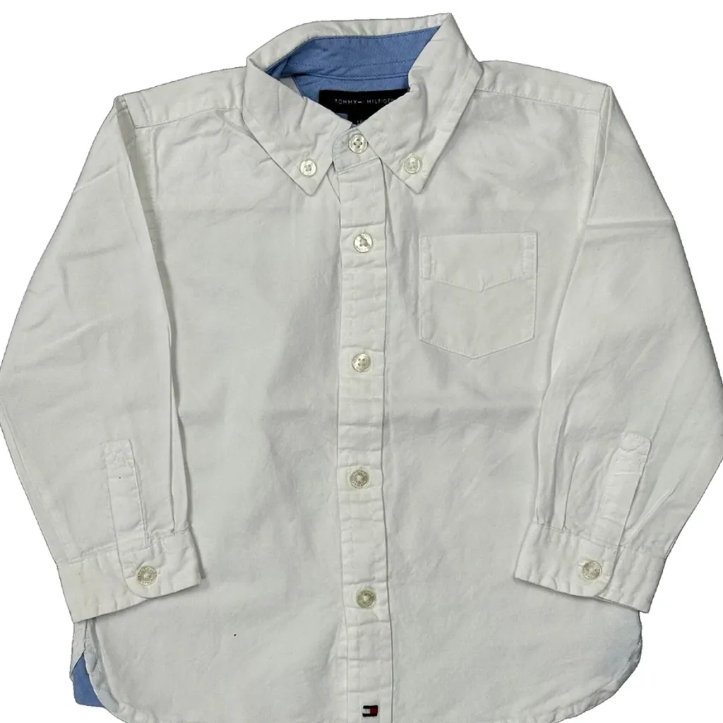 Age 18 Months Tommy Hilfiger Shirt - 2XS White Cotton - Image 5