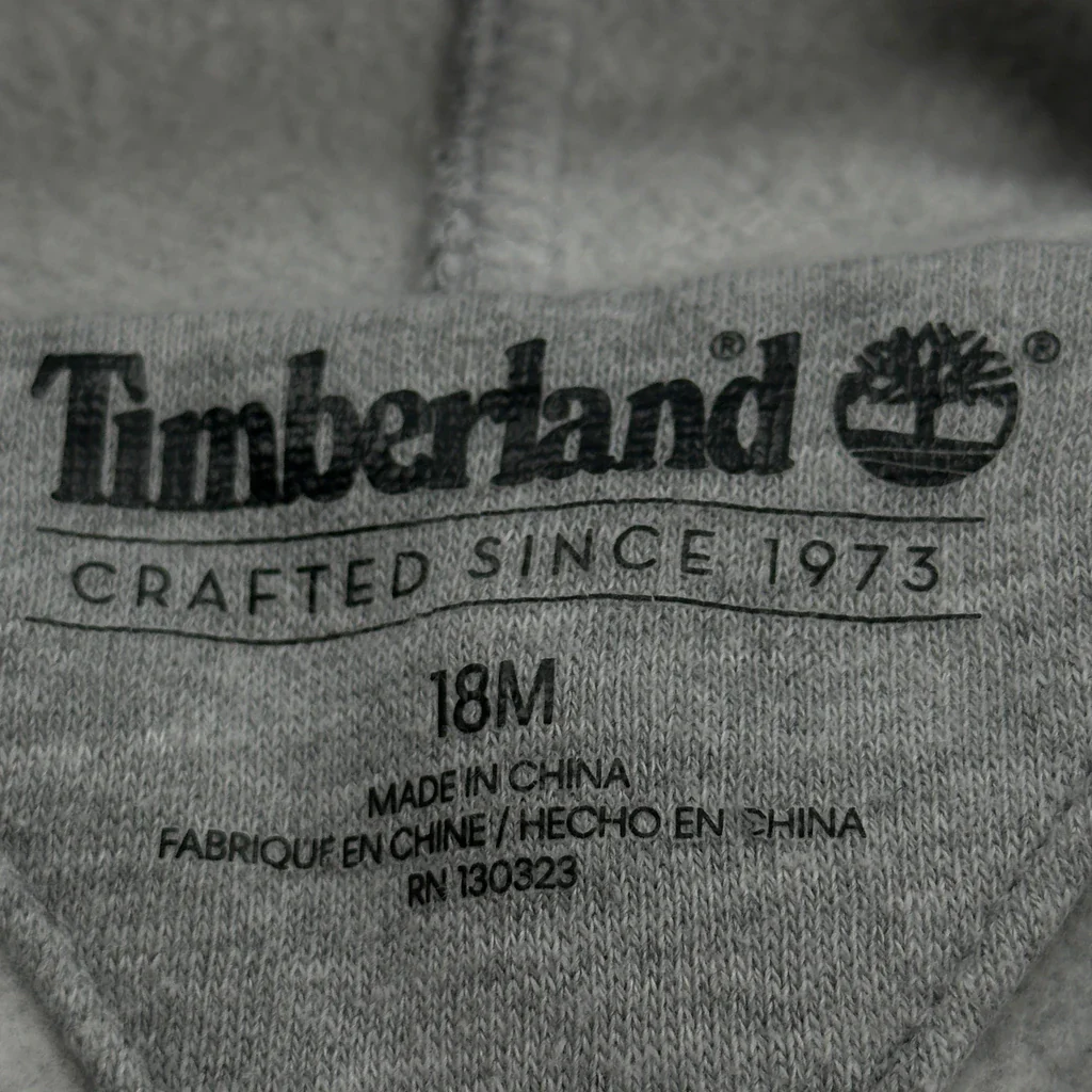 Age 18M Timberland Hoodie - 3XS Gray Cotton - Image 3