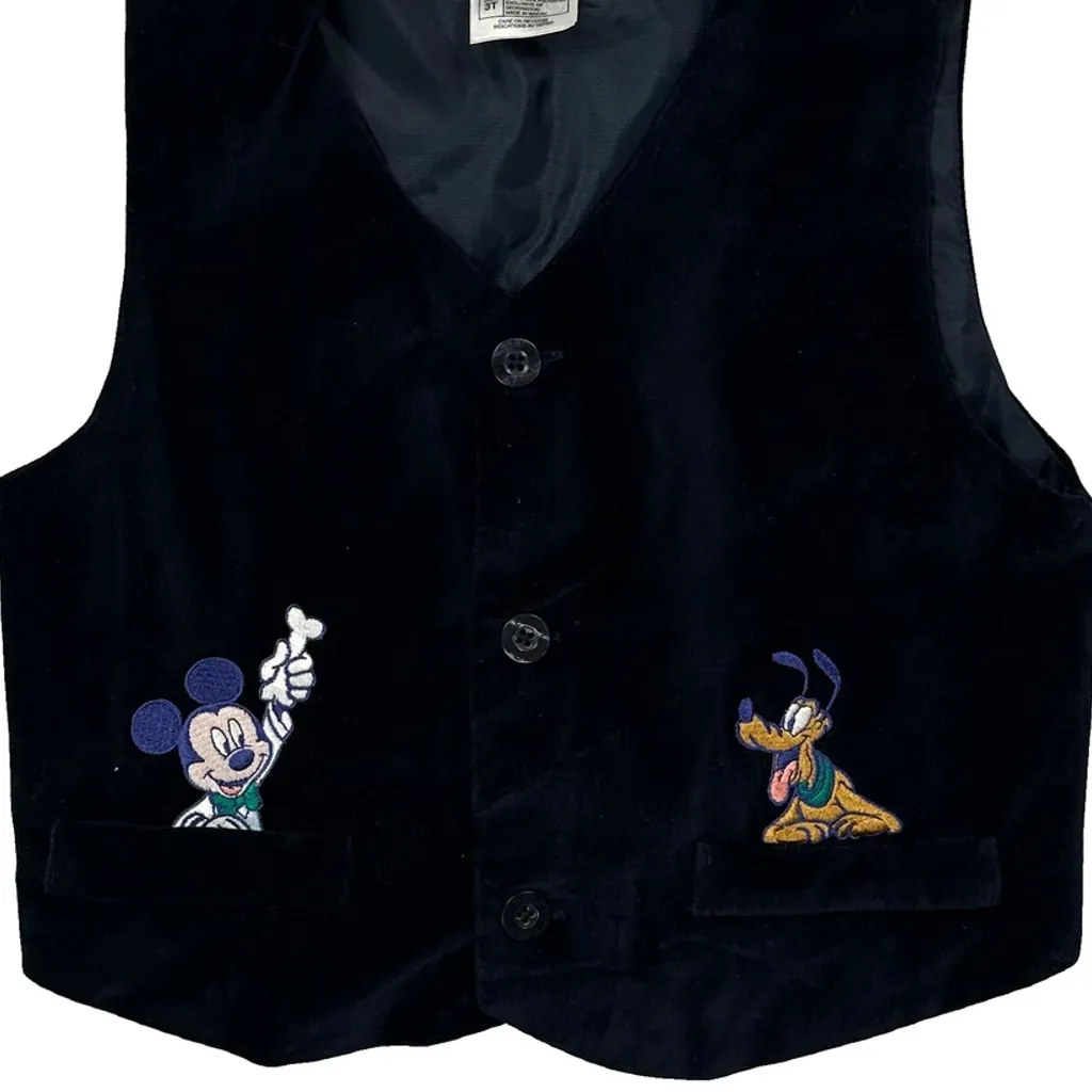 Age 2-3 Disney Waistcoat - XS Black Cotton - Image 5
