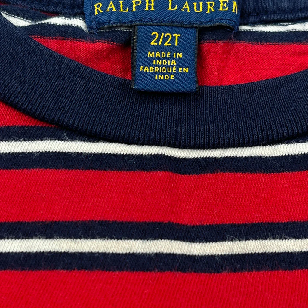 Age 2-3 Polo By Ralph Lauren Striped T-Shirt - 2XS Red Cotton - Image 3
