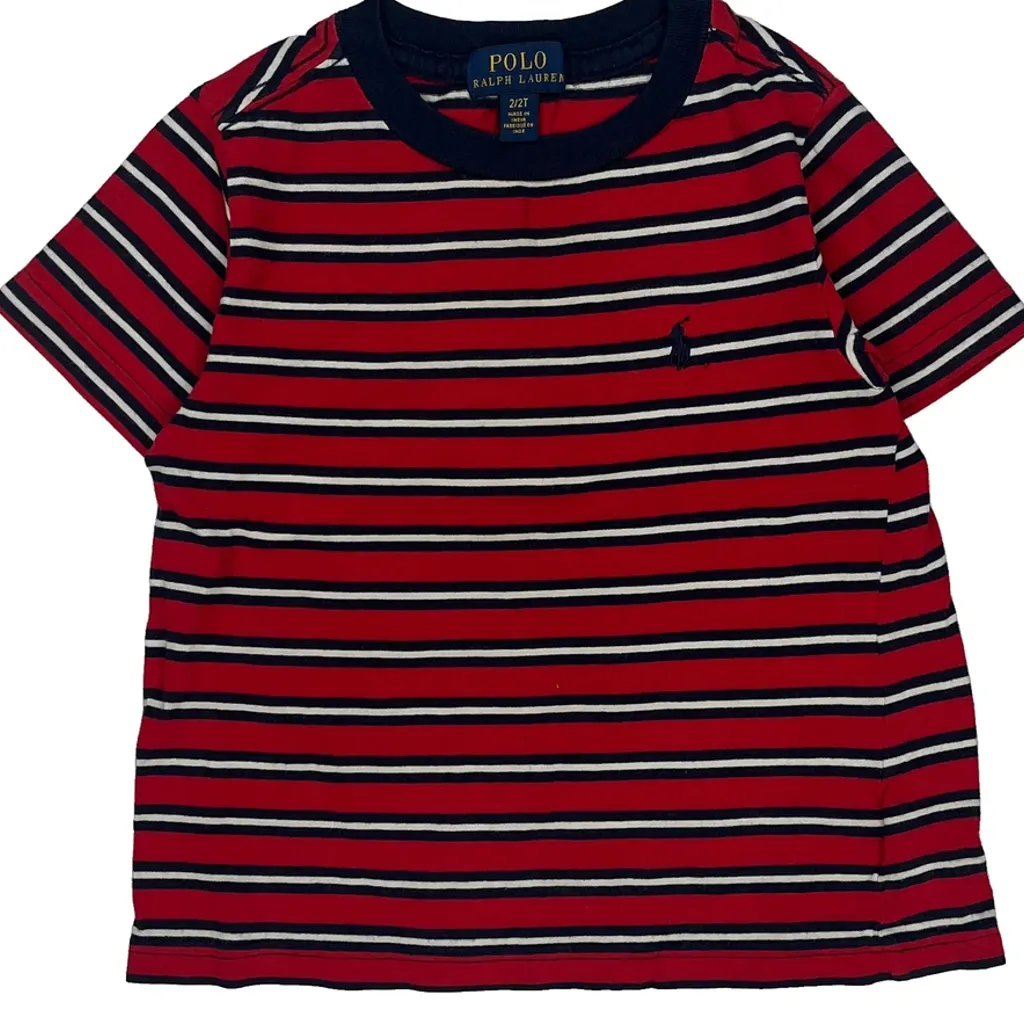 Age 2-3 Polo By Ralph Lauren Striped T-Shirt - 2XS Red Cotton - Image 4