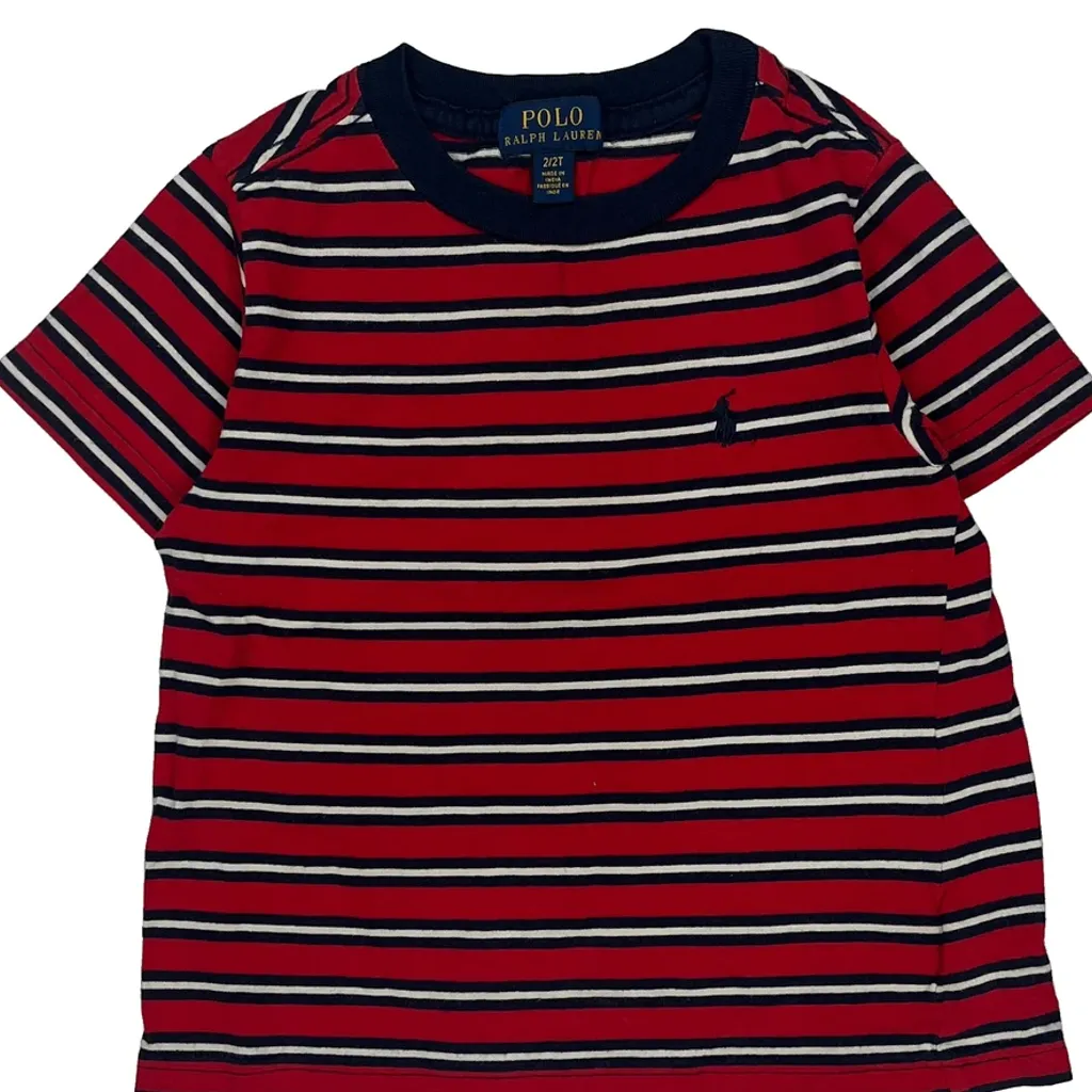 Age 2-3 Polo By Ralph Lauren Striped T-Shirt - 2XS Red Cotton - Image 5