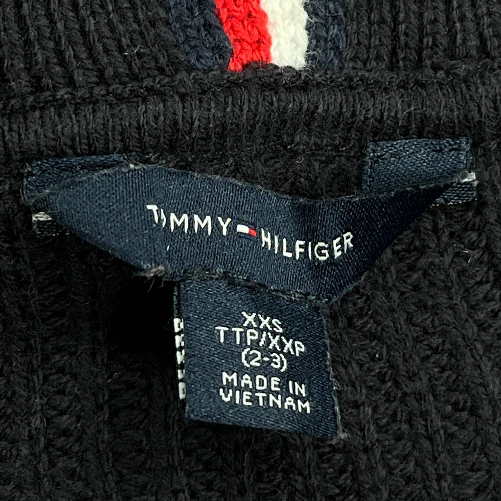 Age 2-3 Tommy Hilfiger Jumper - 2XS Navy Cotton - Image 3