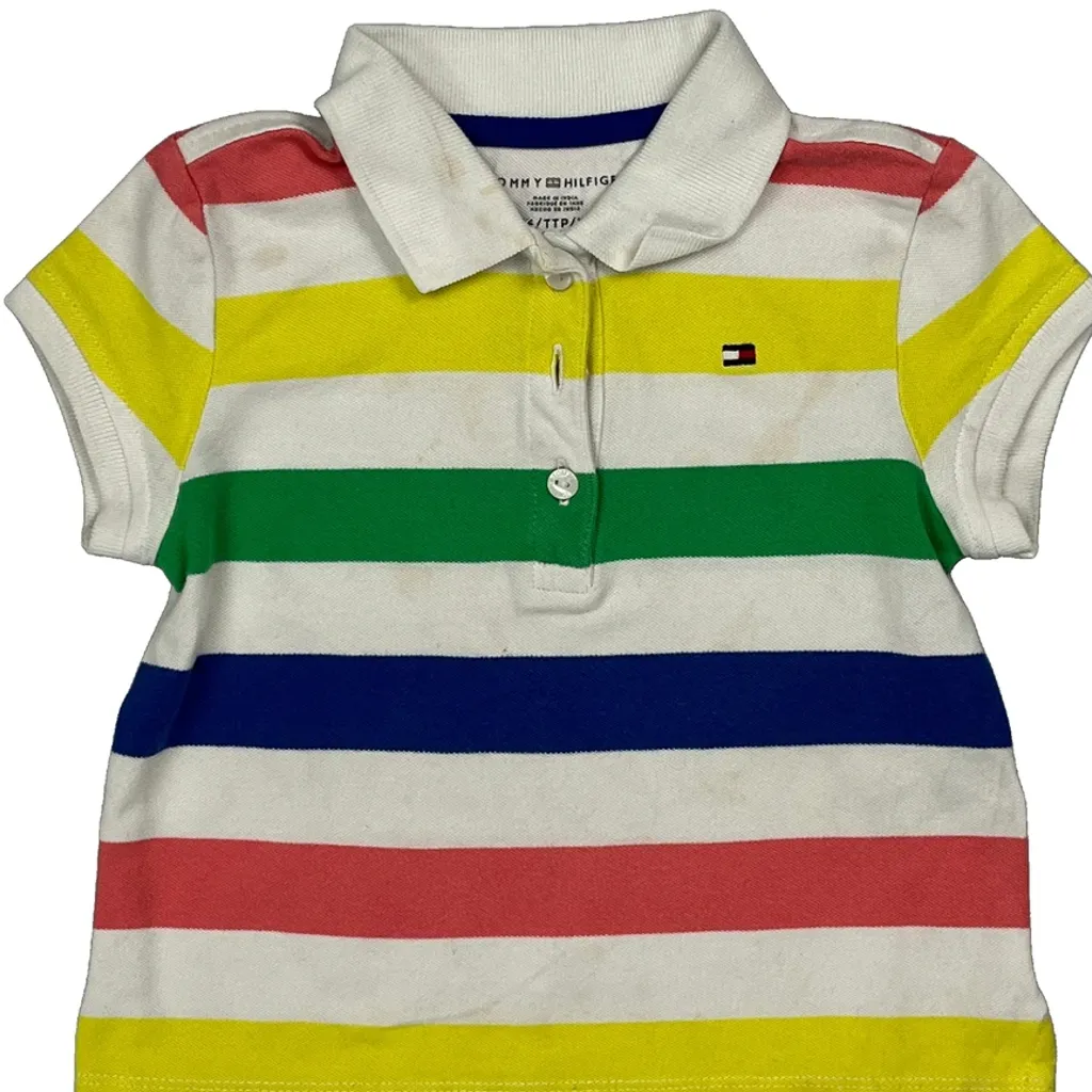 Age 2-3 Tommy Hilfiger Striped Polo Shirt - 2XS Multicoloured Cotton - Image 4