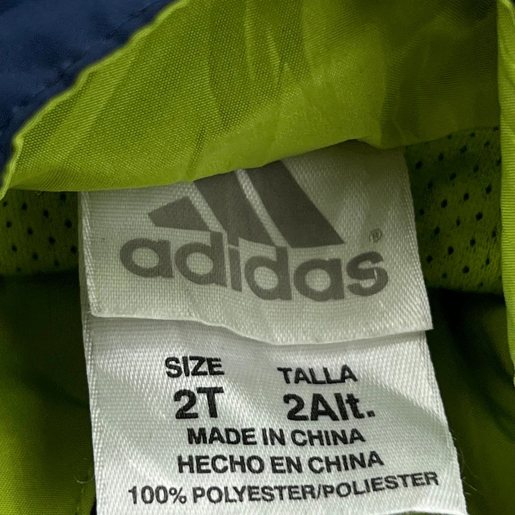 Age 2 Adidas Jacket - 2XS Green Polyester - Image 3