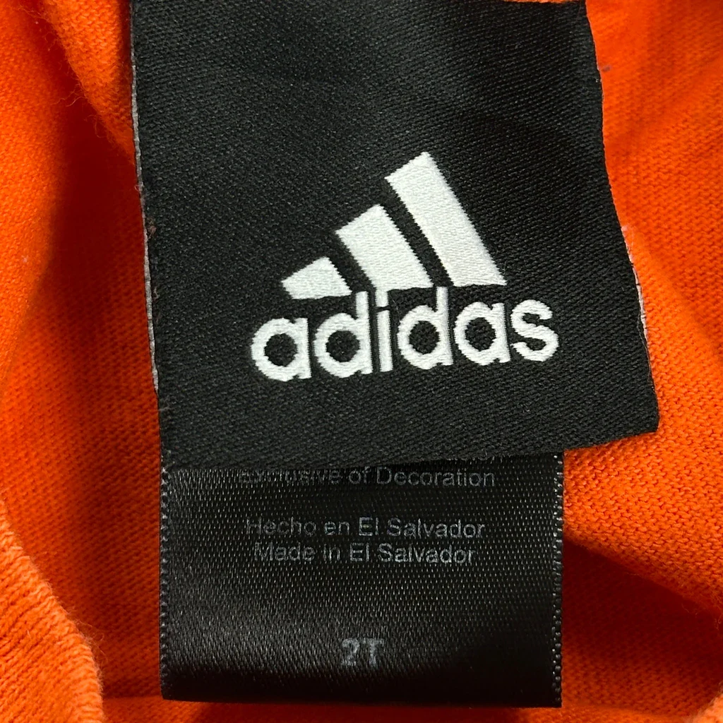 Age 2 Adidas Graphic T-Shirt - XS Orange Cotton - Image 3