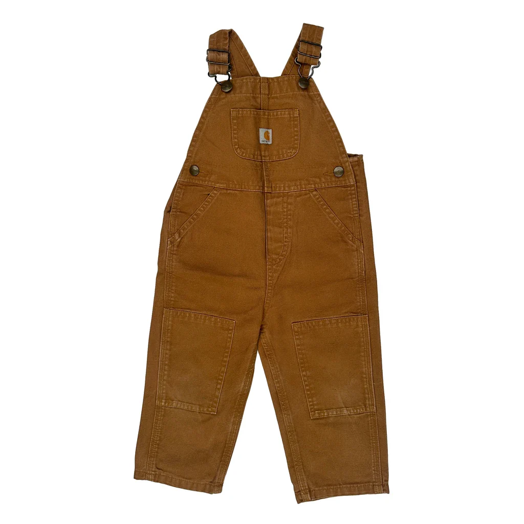 Age 2 Carhartt Double Knee Dungarees - 2XS Brown Cotton