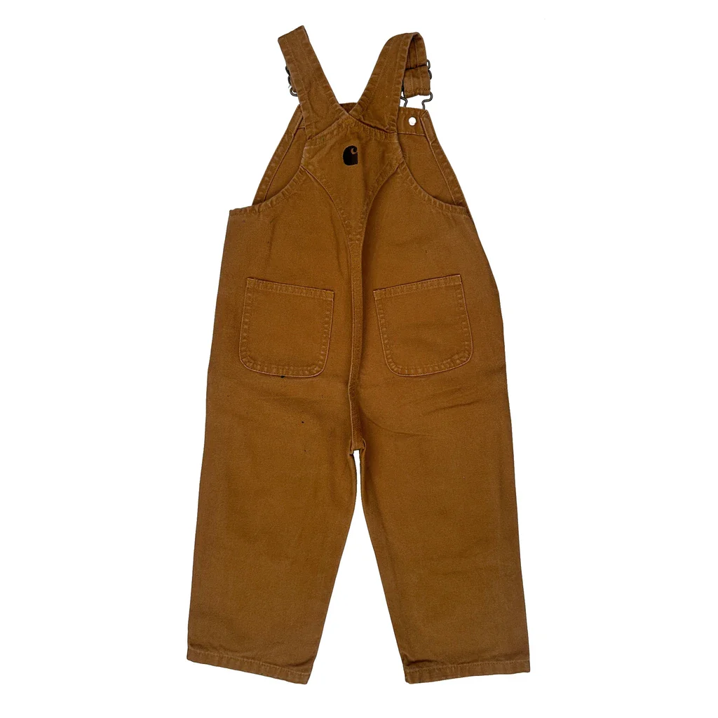 Age 2 Carhartt Double Knee Dungarees - 2XS Brown Cotton - Image 2