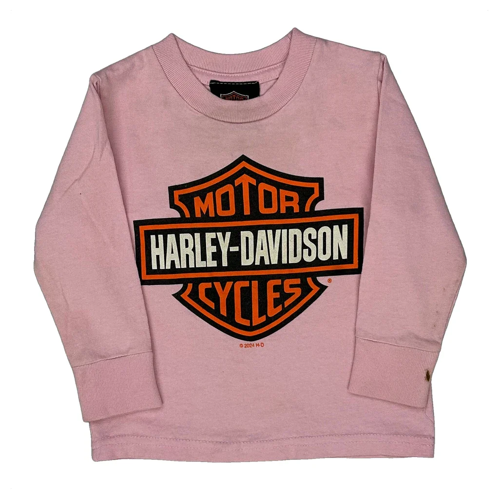 Age 2 Harley Davidson Graphic Sweatshirt - 2XS Pink Cotton
