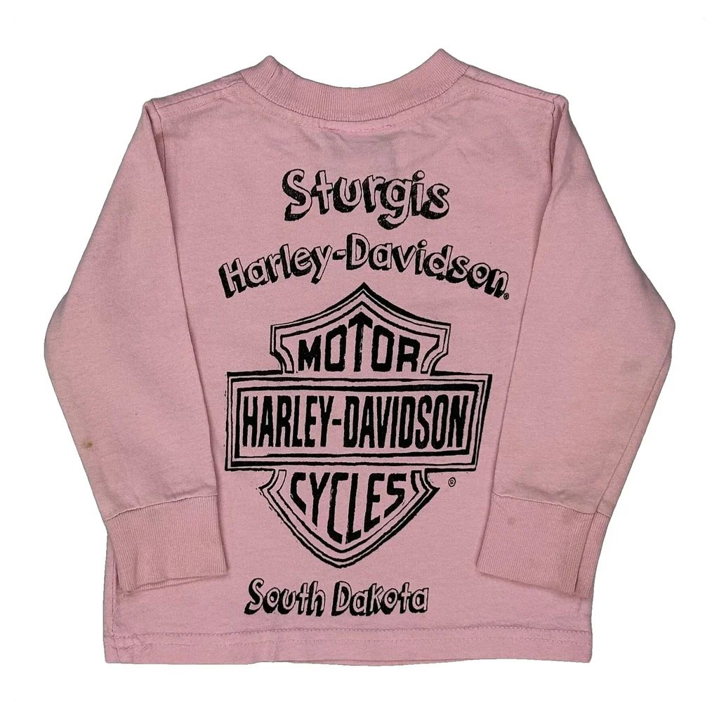 Age 2 Harley Davidson Graphic Sweatshirt - 2XS Pink Cotton - Image 2