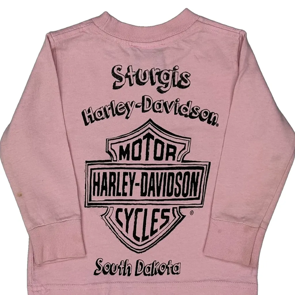 Age 2 Harley Davidson Graphic Sweatshirt - 2XS Pink Cotton - Image 6