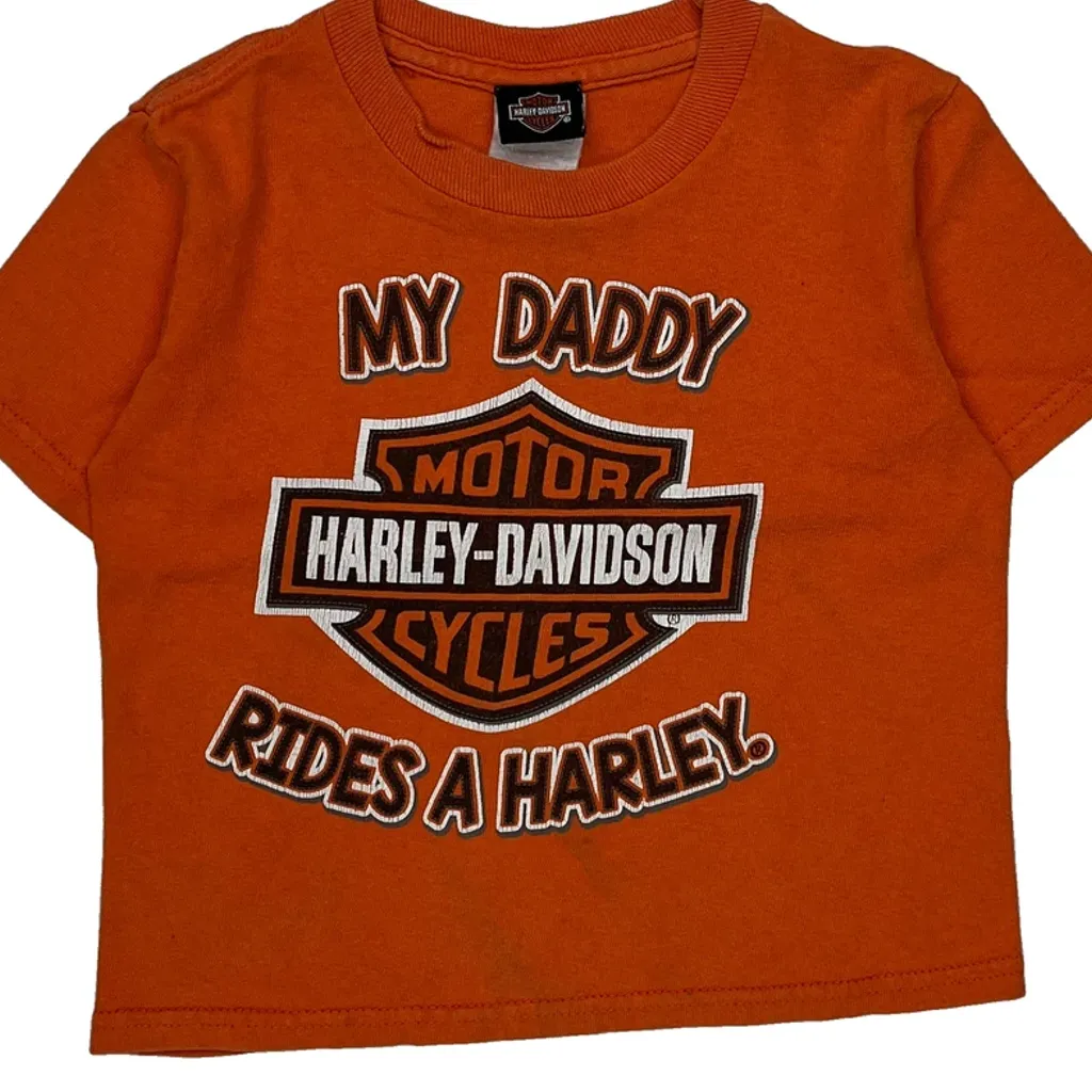 Age 2 Harley Davidson T-Shirt - XS Orange Cotton - Image 5