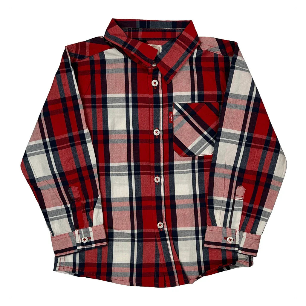 Age 2 Levis Checked Flannel Shirt - 2XS Red Cotton