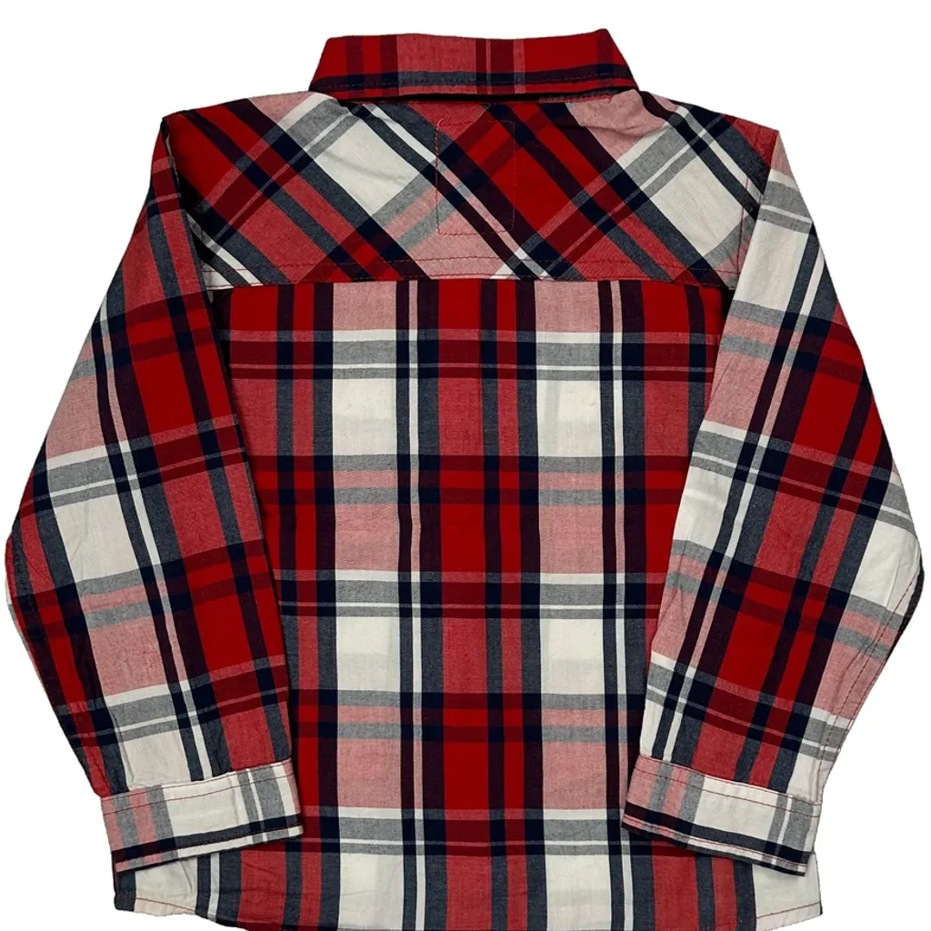 Age 2 Levis Checked Flannel Shirt - 2XS Red Cotton - Image 6