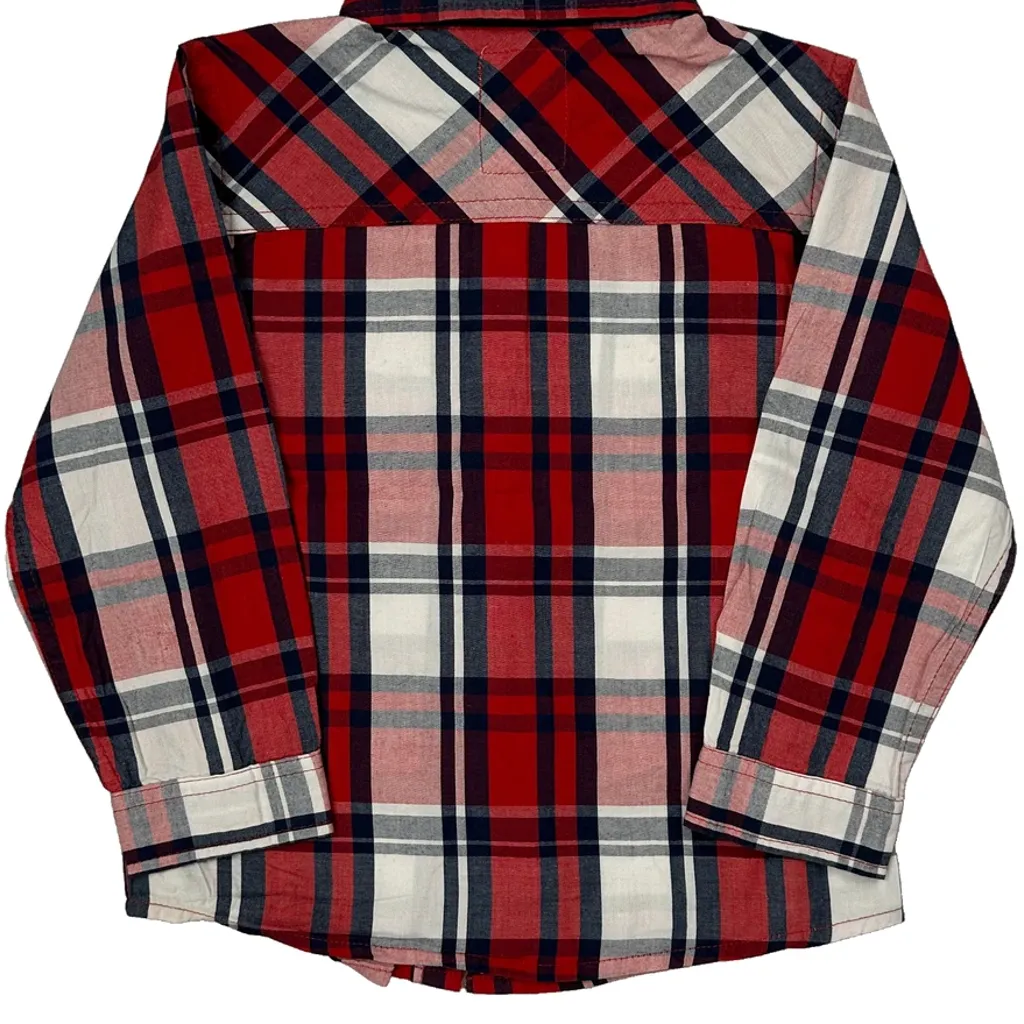 Age 2 Levis Checked Flannel Shirt - 2XS Red Cotton - Image 7