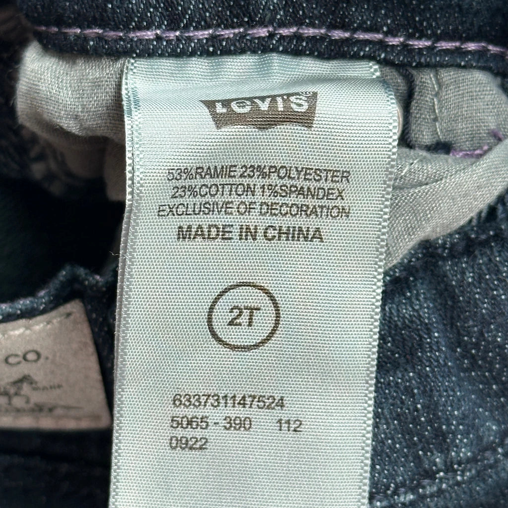 Age 2 Levis Jeans - 2XS Dark Wash Cotton - Image 3