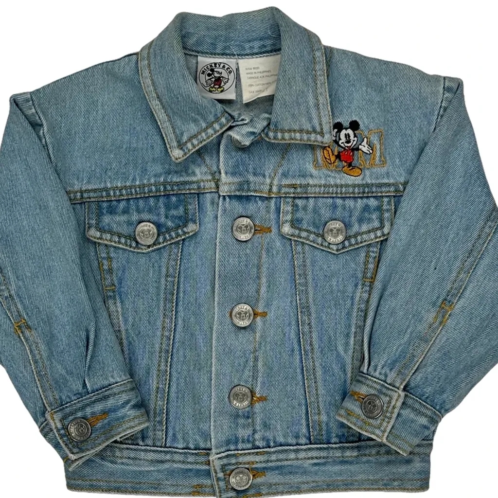 Age 2 Mickey & Co. Cartoon Denim Jacket - XS Blue Cotton - Image 5