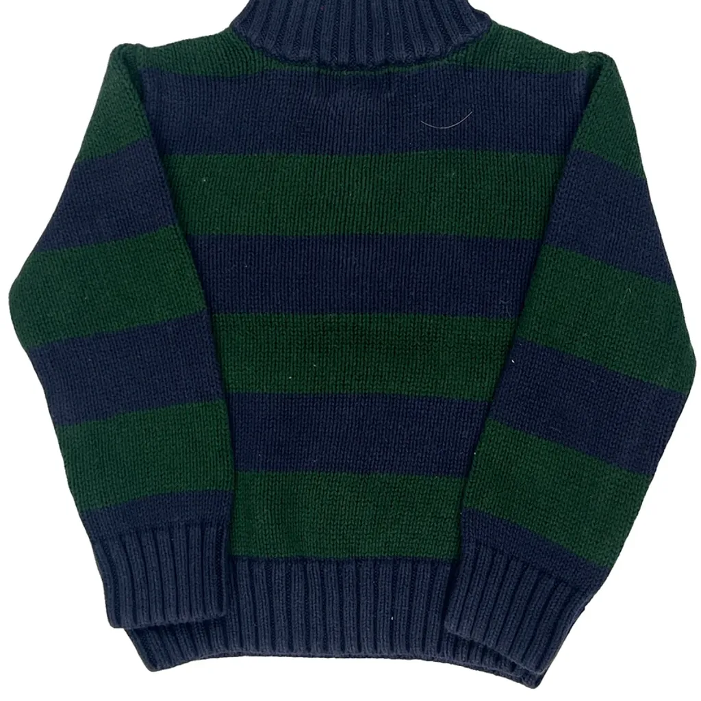 Age 2 Polo By Ralph Lauren Striped 1/4 Zip - 3XS Green Cotton - Image 6