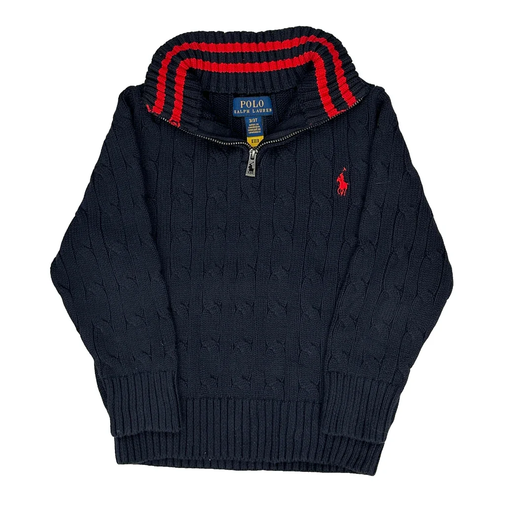 Age 2 Polo By Ralph Lauren 1/4 Zip - Small Navy Cotton