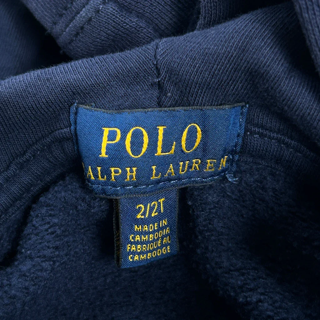 Age 2 Polo By Ralph Lauren Hoodie - 2XS Navy Cotton - Image 3