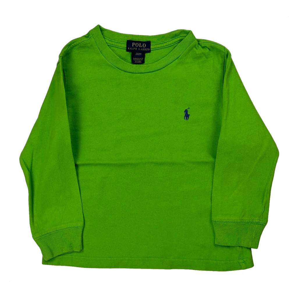 Age 2 Polo By Ralph Lauren Long Sleeve T-Shirt - 2XS Green Cotton