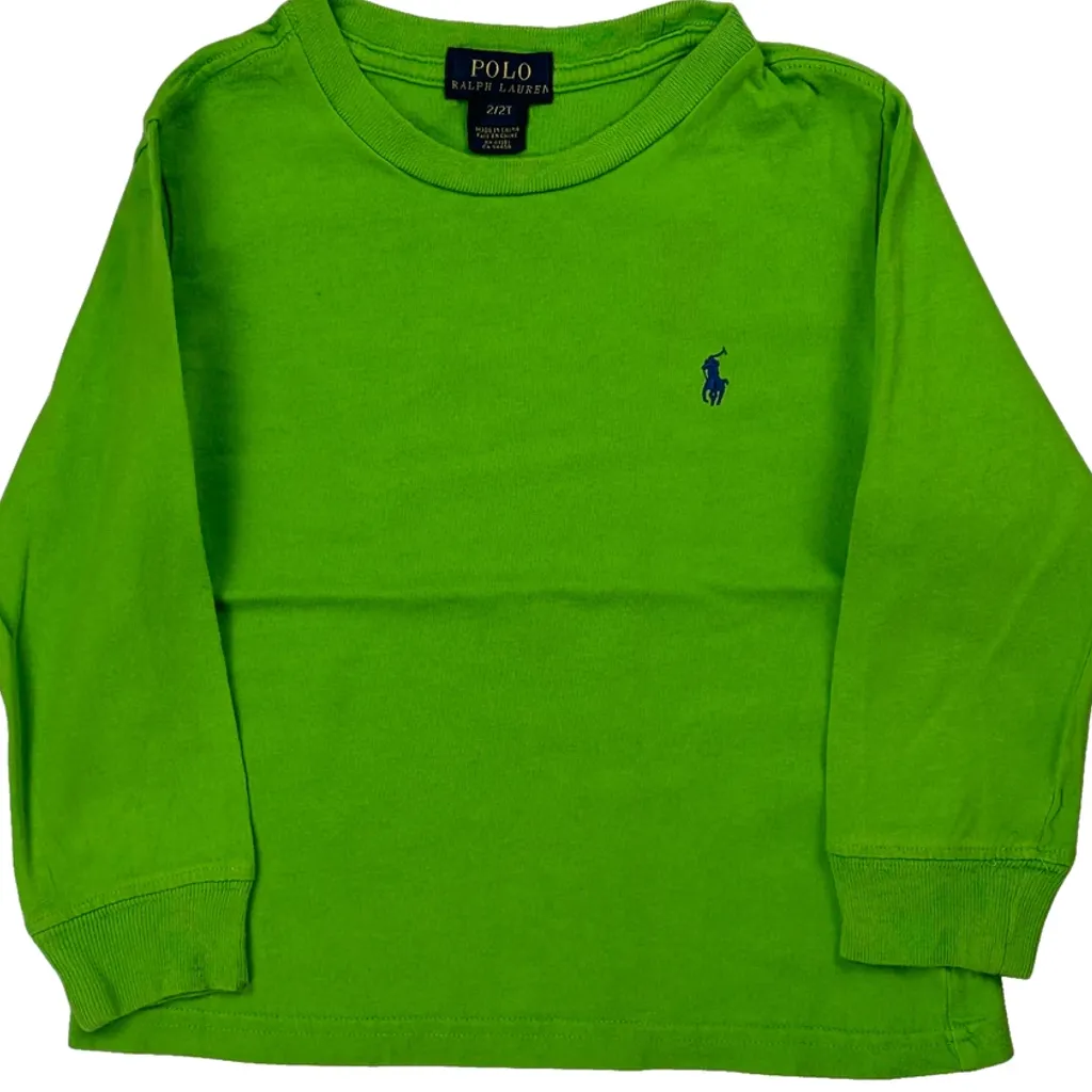 Age 2 Polo By Ralph Lauren Long Sleeve T-Shirt - 2XS Green Cotton - Image 4