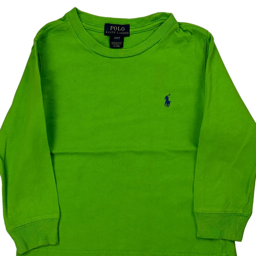 Age 2 Polo By Ralph Lauren Long Sleeve T-Shirt - 2XS Green Cotton - Image 5