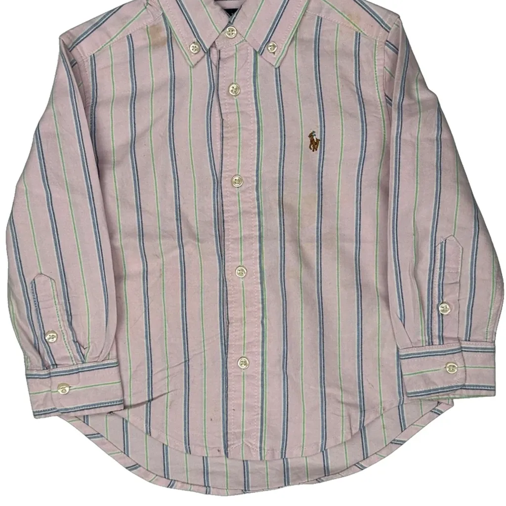 Age 2 Polo By Ralph Lauren Striped Shirt - 2XS Pink Cotton - Image 5