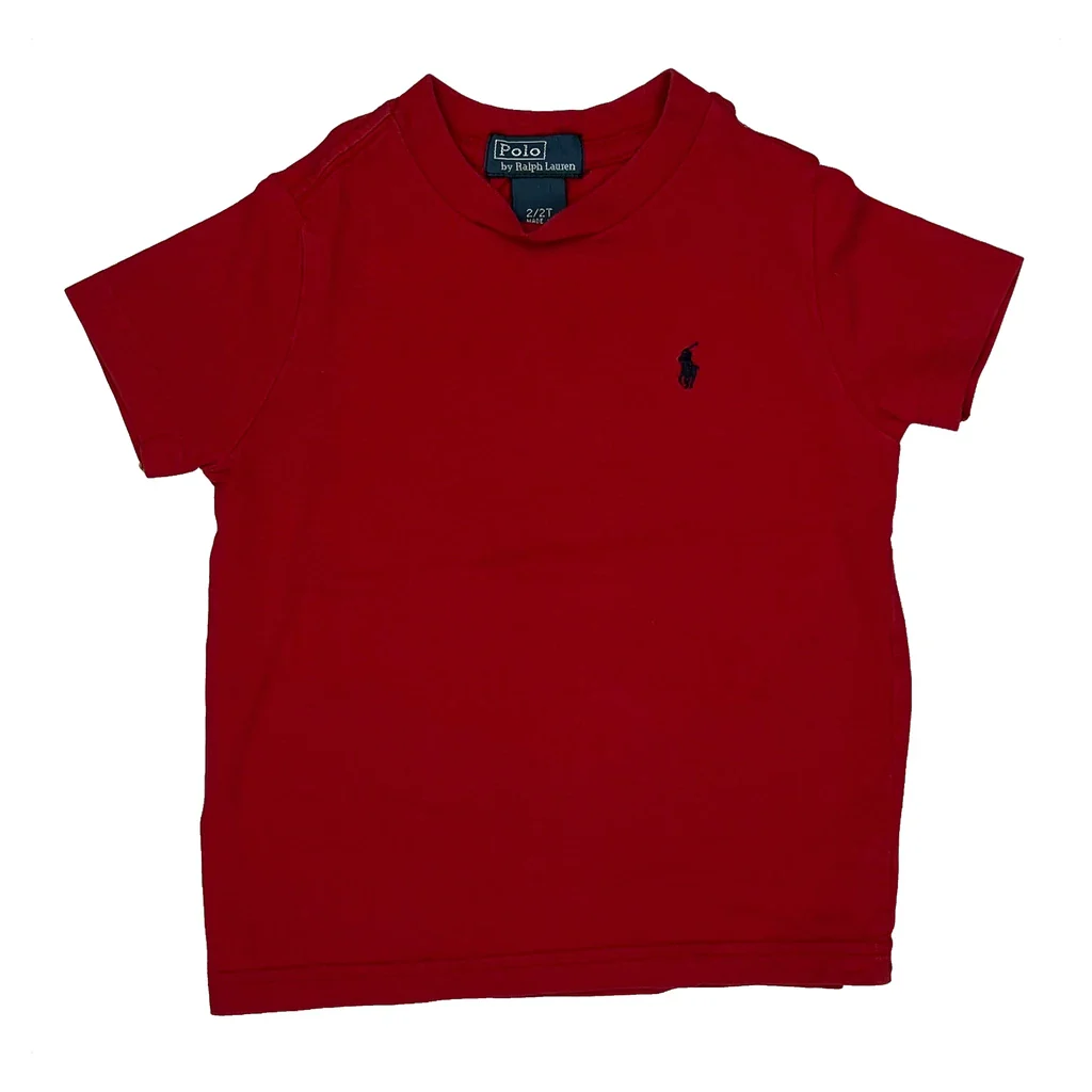 Age 2 Polo By Ralph Lauren T-Shirt - 2XS Red Cotton