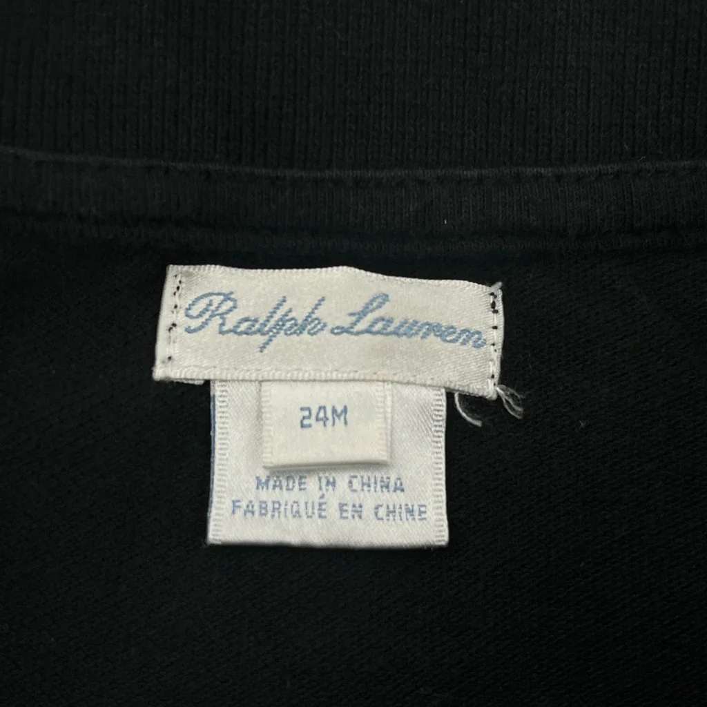 Age 2 Ralph Lauren Polo Shirt - 2XS Black Cotton - Image 3