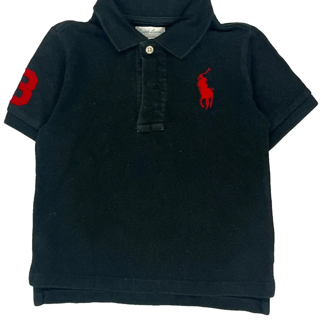 Age 2 Ralph Lauren Polo Shirt - 2XS Black Cotton - Image 5