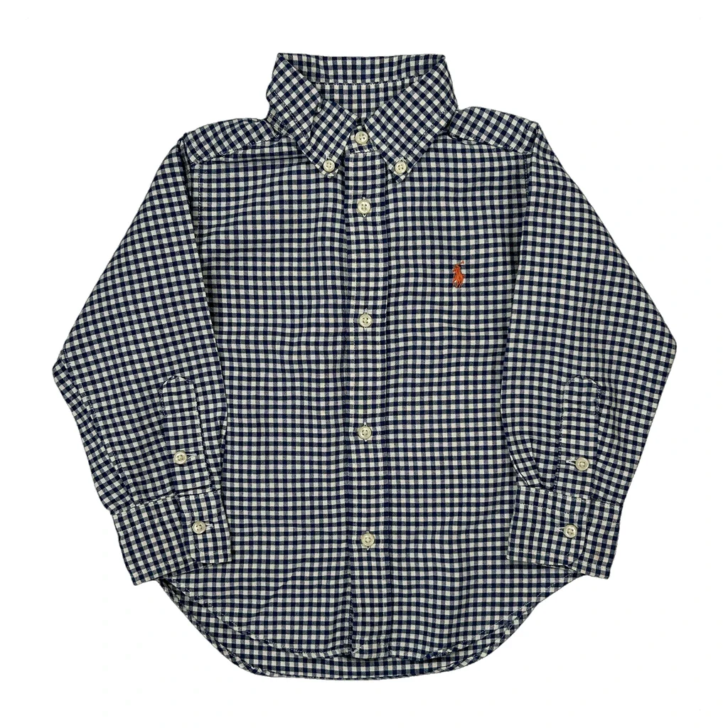 Age 2 Ralph Lauren Checked Shirt - XS Blue Cotton
