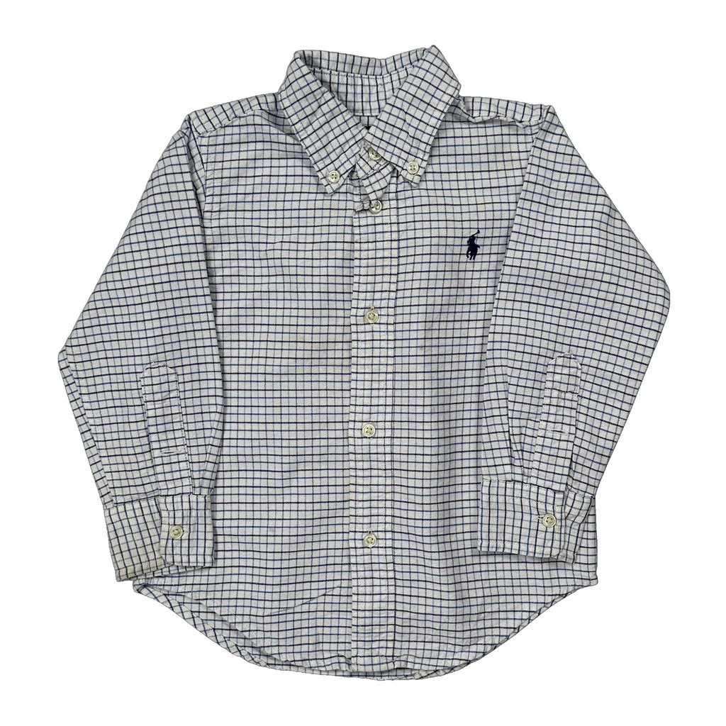 Age 2 Ralph Lauren Checked Shirt - XS White Cotton