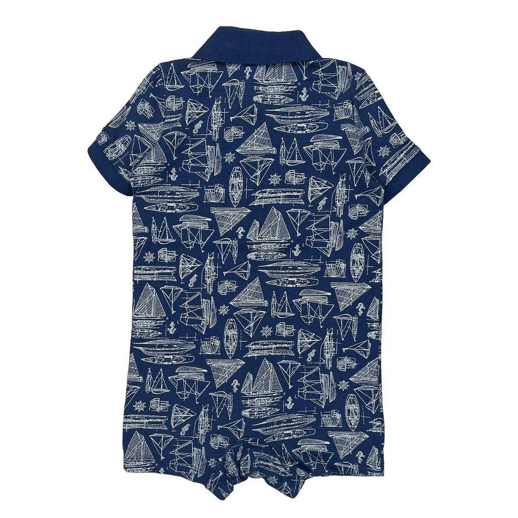 Age 2 Ralph Lauren Nautical Print Sweater - 2XS Blue Cotton - Image 2