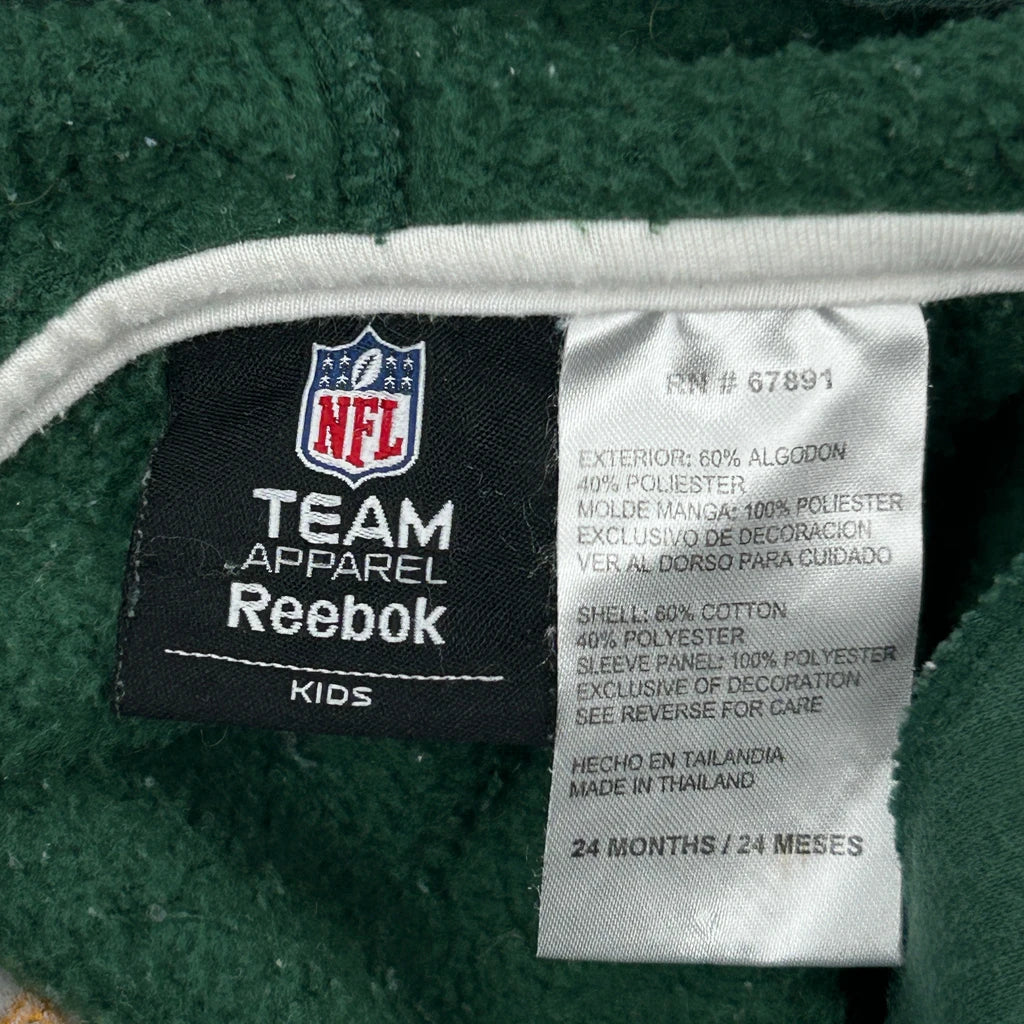 Age 2 Reebok Packers Hoodie - 2XS Green Cotton - Image 3