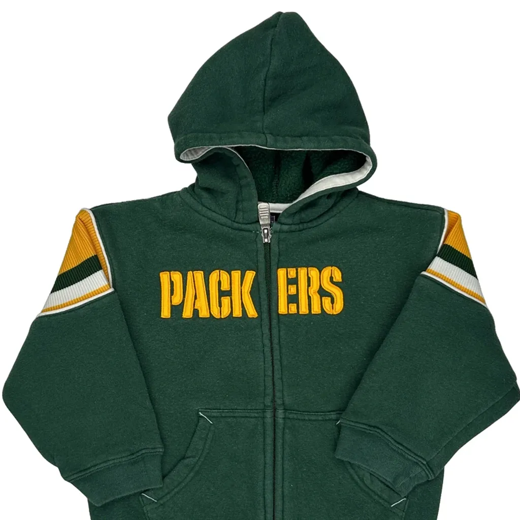 Age 2 Reebok Packers Hoodie - 2XS Green Cotton - Image 5