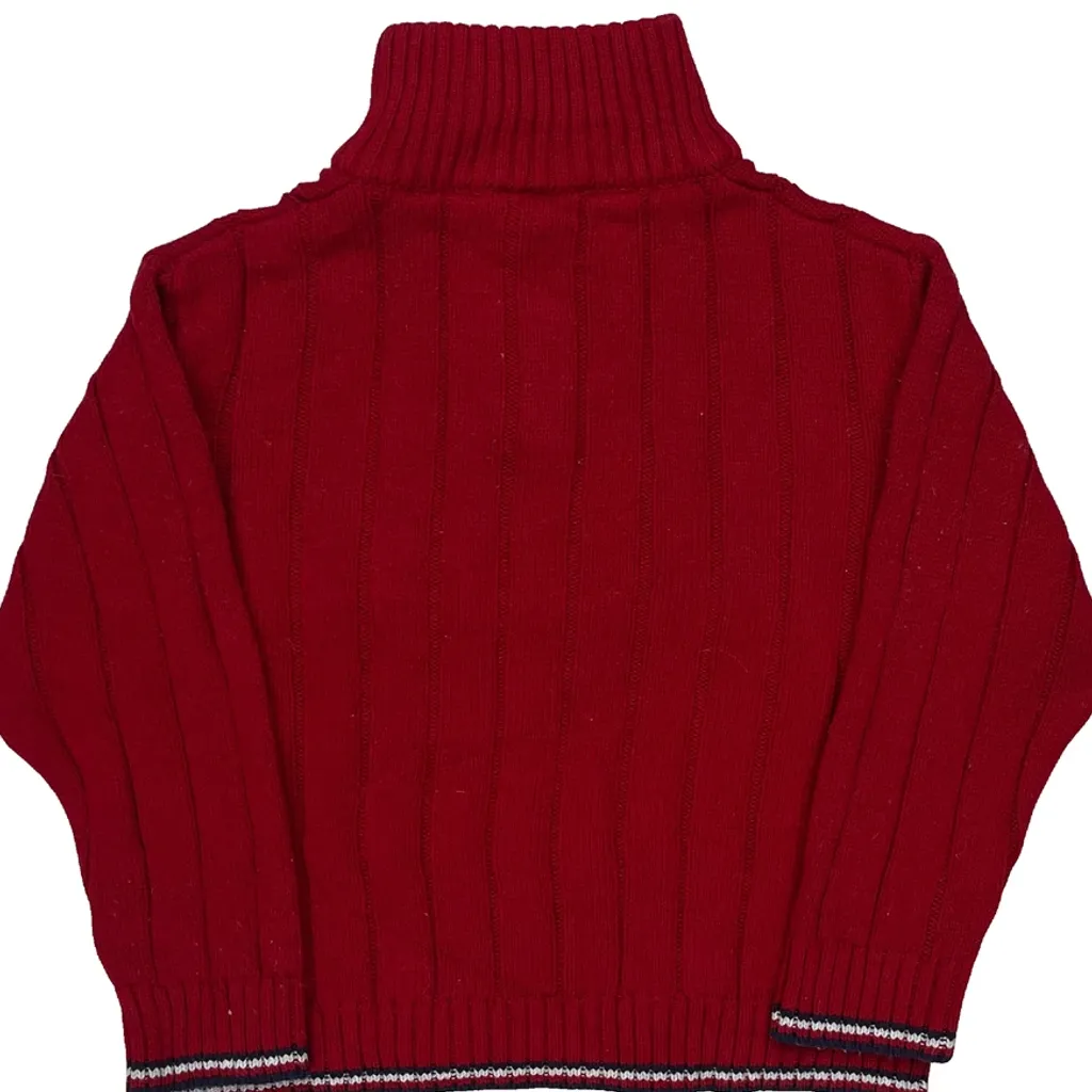 Age 2 Tommy Hilfiger 1/4 Zip - XS Red Cotton - Image 7