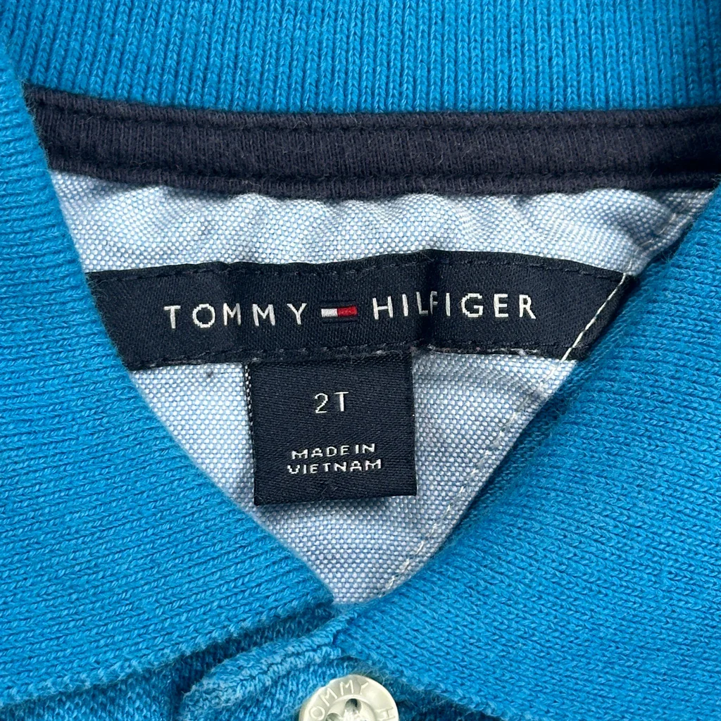 Age 2 Tommy Hilfiger Polo Shirt - 2XS Blue Cotton - Image 3