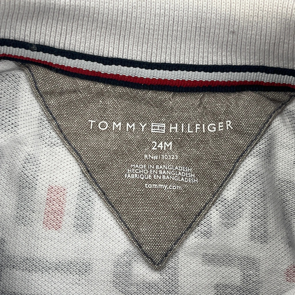 Age 2 Tommy Hilfiger Polo Shirt - 2XS White Cotton - Image 3